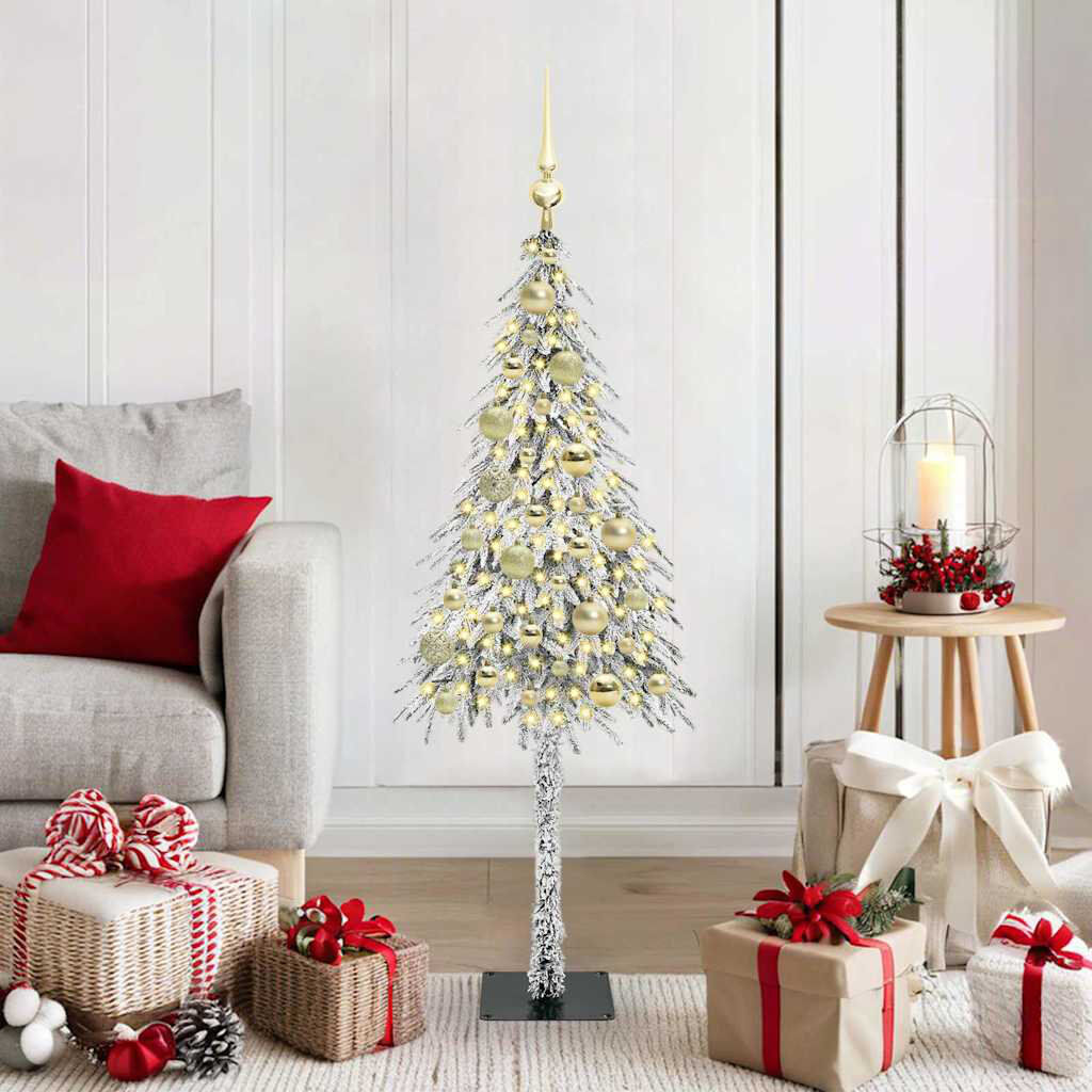 The Seasonal Aisle Christmas Tree with 150 LEDs PE and Steel Gold 3.94' H