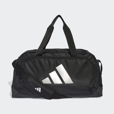 Sporttasche ADIDAS PERFORMANCE "ADIDAS WOMAN DEFENDER DUFFELBAG S", Damen, schwarz (schwarz, silber metallic), Obermaterial: 100% Polyester, Taschen Sporttasche, Gym Bag