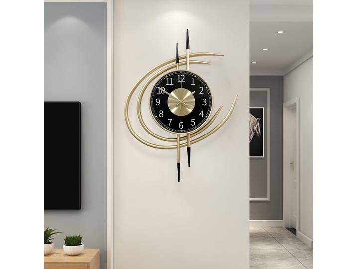 Horloge murale en fer forgé, horloge de mode muette, décoration murale de chambre à coucher, horloge murale en métal