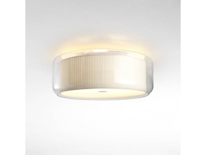 Mercer C Deckenlampe, Glas, Baumwolle - MARSET - Wohnzimmer - Design - Rund