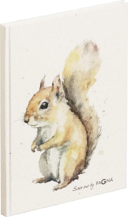 PAGNA Notizbuch Eichhörnchen DIN A5 punktraster, beige Hardcover 128 Seiten