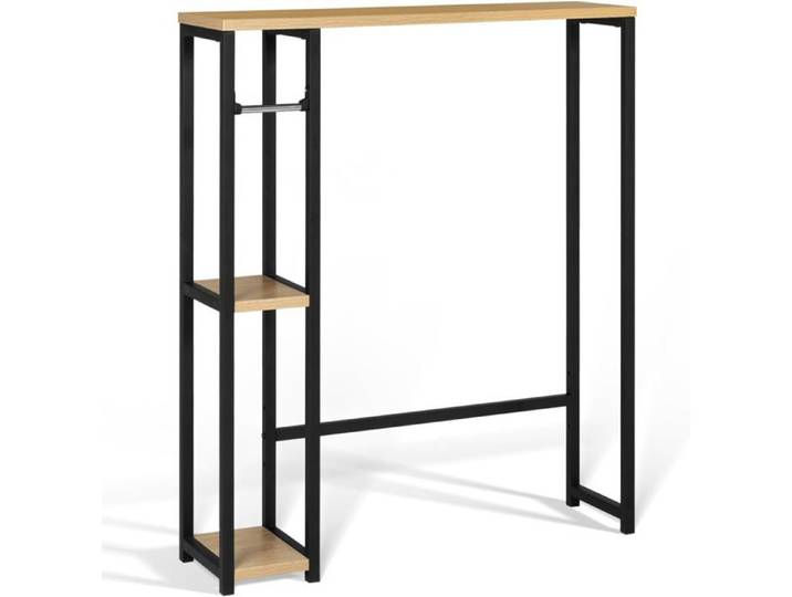 IDMarket Meuble Dessus WC Detroit Bois et Métal Noir 79x23x95 5 cm