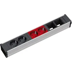 Bachmann CONI Steckdoseneinheit 6-fach (2x Custom Module + Steckdose Strom schwarz und rot)