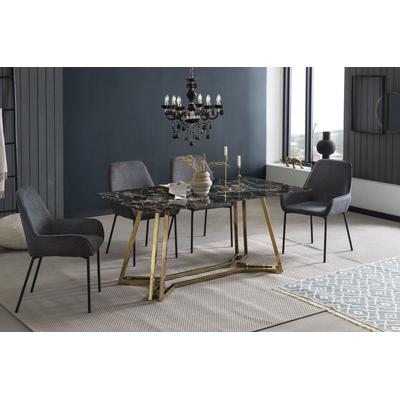 Esstisch SALESFEVER "Design Tisch für gemütliche Abende", gold (schwarz, gold, gold, schwarz), B:160cm H:76cm T:90cm, Tische, Rechteckiger Esstisch Esstisch, Eleganz trifft Design in Marmoroptik