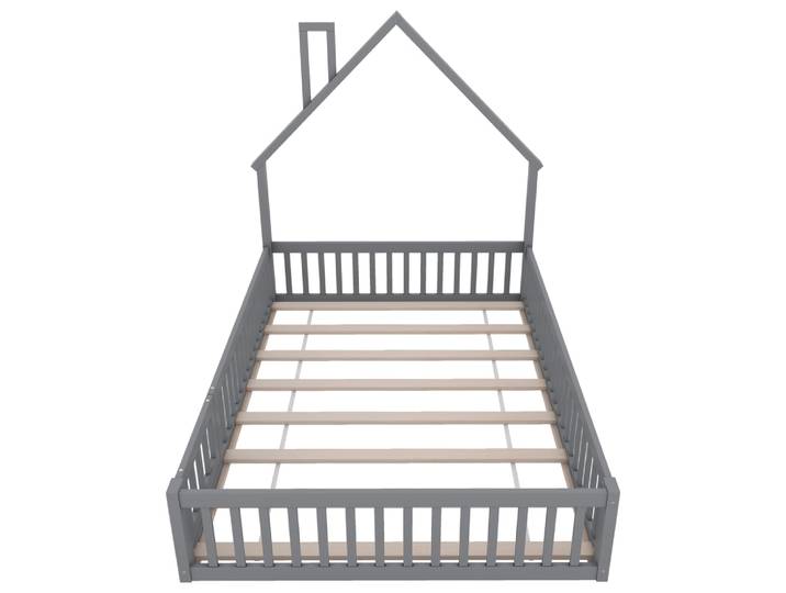 Lit enfant en pin gris 140x190 cm