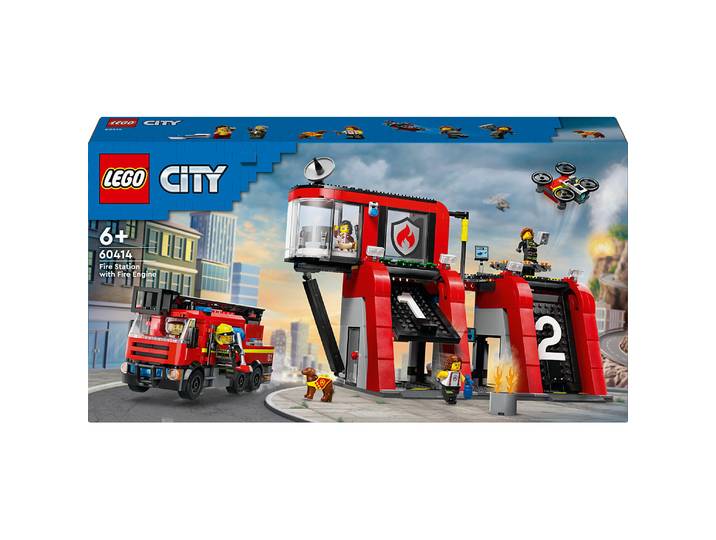 La caserne et le camion de pompiers