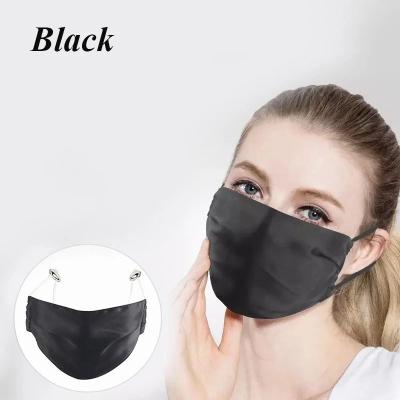 Uplift Picks Mulberry Silk Reusable Face Mask Breathable Lightweight Washable Mask For Men And Women black