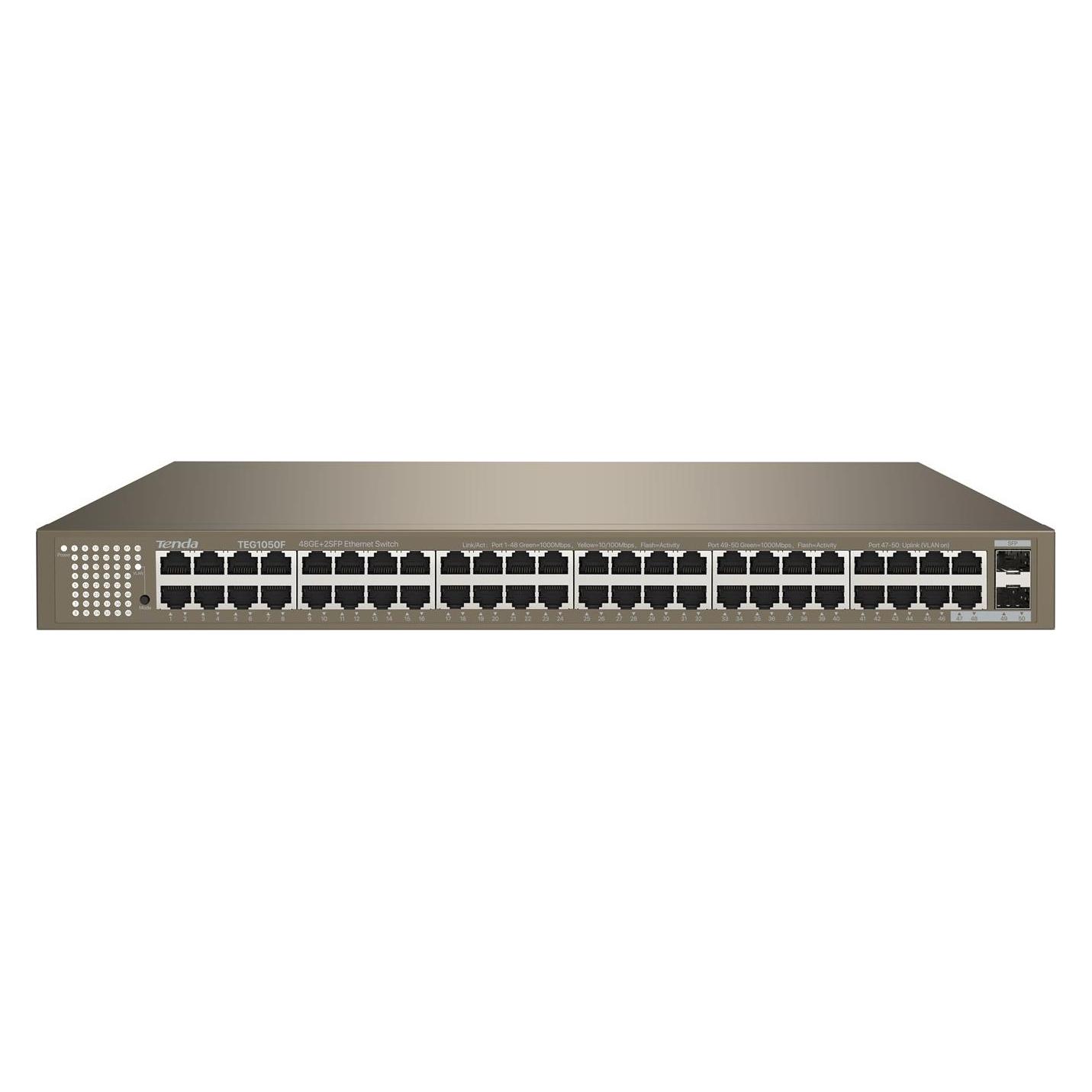 Tenda TEG1050F network switch Unmanaged Gigabit Ethernet (10/100/1000) Grey (50 Ports) (TEG1050F)