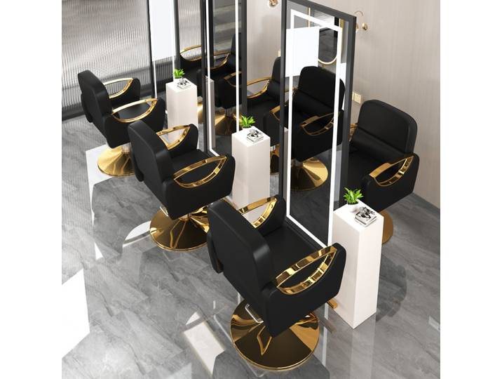 Chaise de barbier hydraulique moderne en cuir – Chaise de styliste de salon réglable avec design ergonomique et base en acier inoxydable