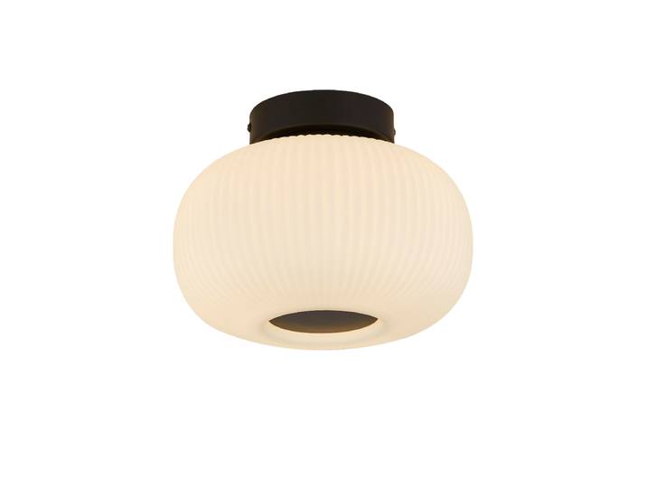 Dimmbare Deckenlampe „Lumina“ Schwarz, Opalglas Searchlight