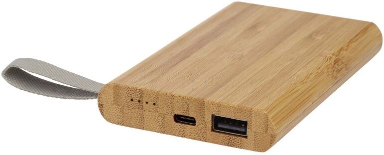 Batterie de secours publicitaire en bambou 5 000 mAh Tulda naturel