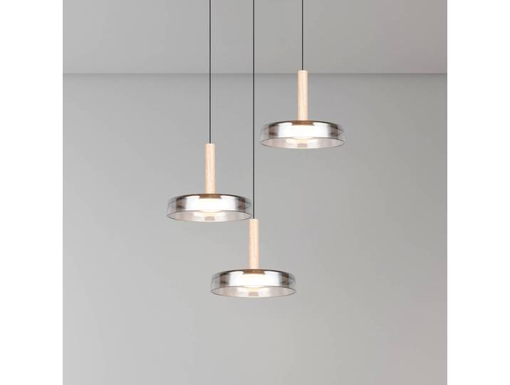 Trio Lighting Glas Hängelampe Celeste, dimmbar, chrom / silber, für Wohn- / Esszimmer, Glas, Modern, Pendelleuchte