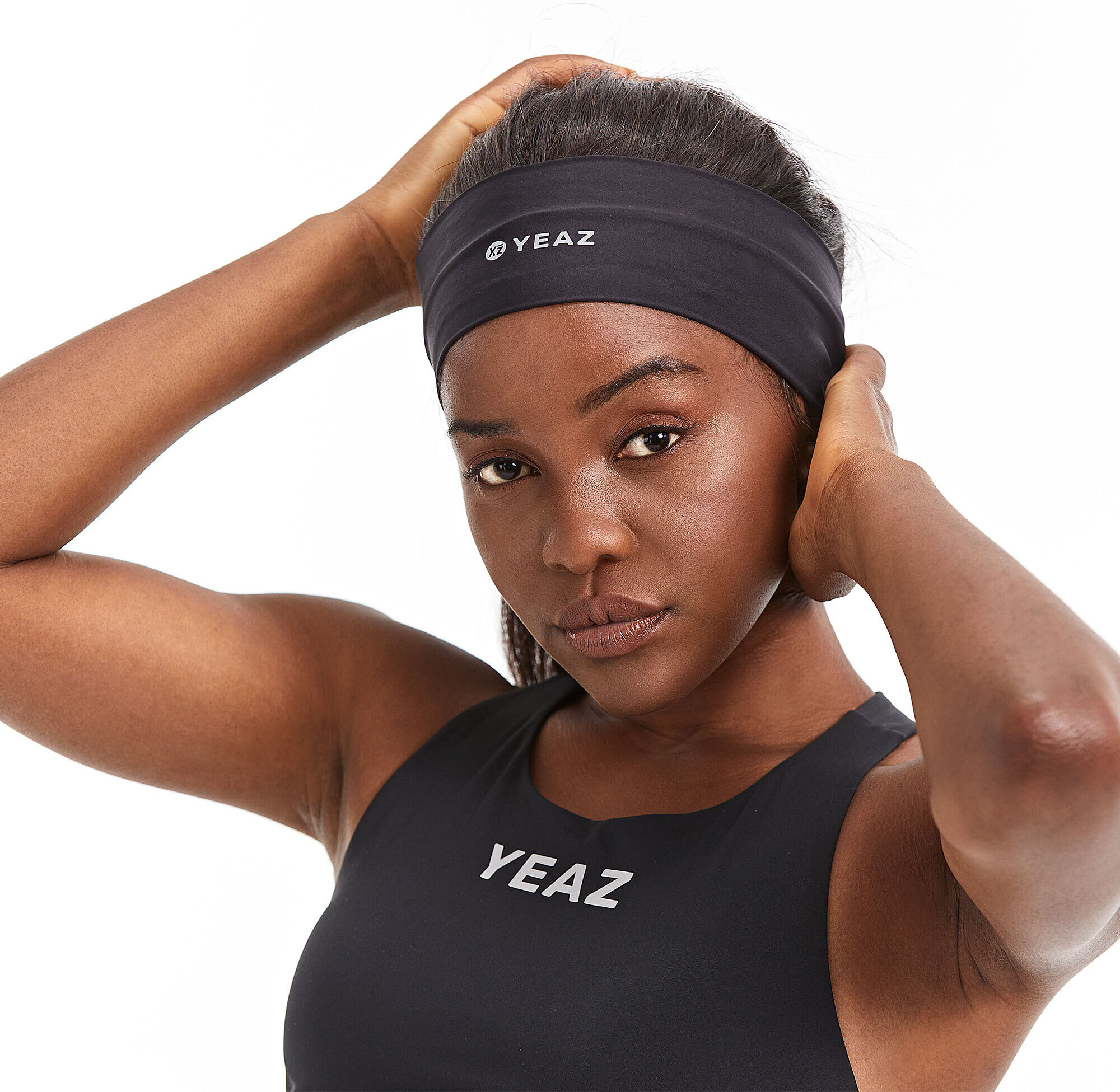 Bandana YEAZ "Haarband ICONE", Damen, schwarz (after midnight), Obermaterial: 87% Nylon NY. 13% Elasthan EL., Modetücher Bandana