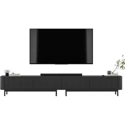 TV-LOWBOARD 2er-Set Aurora Schwarz matt 280 cm mit Metallrahmen