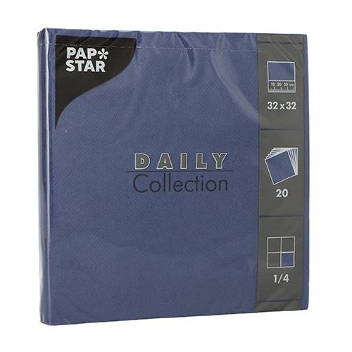 PAPSTAR Servietten Daily Collection dunkelblau 2-lagig 16,0 x 16,0 cm 20 St.