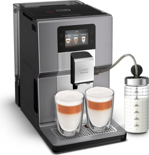 KRUPS EA875E10 Intuition Preference+ Chrome mit Milchbehälter