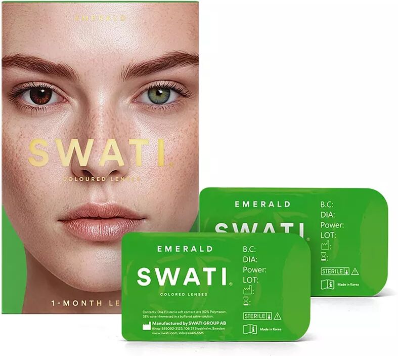 SWATI - Farbige Kontaktlinsen für 1 Monat, Set, EMERALD DARK GREEN