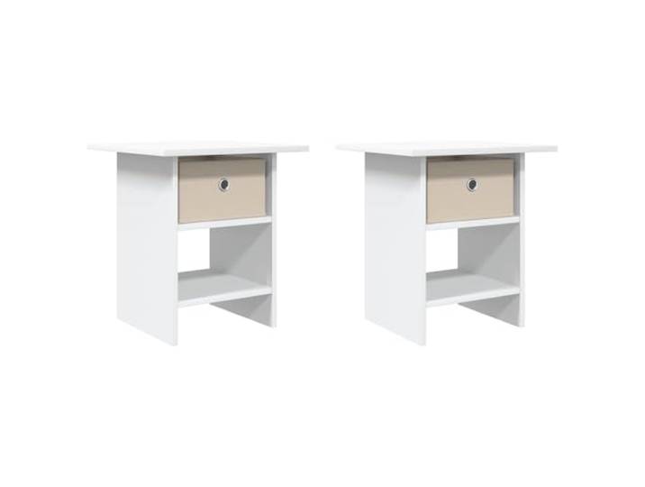 KUPTYERFG Nachttisch 2er Set Weiß 41x40x45 cm Holzwerkstoff Kompakte Nachtkommode fürs Schlafzimmer mit Schublade und Ablagefach für ordentliche Aufbewahrung direkt am Bett.