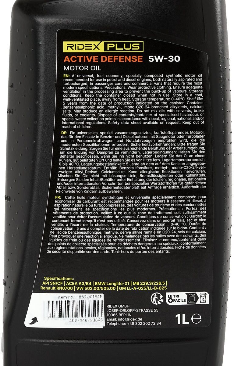RIDEX PLUS 1862O0184P Engine oil