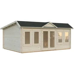 Palmako Gartenhaus Claudia Pentroof (Stufendach) 19,4 m2 - 34 mm naturbelassen