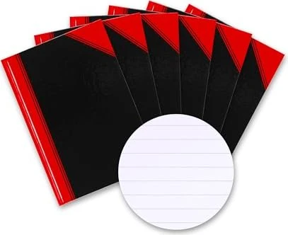 Bantex Notizbuch Chinakladde DIN A6 liniert, schwarz/rot Hardcover 192 Seiten