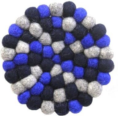 The Curated Nomad Southard Chakra Colors Felt Ball Trivet