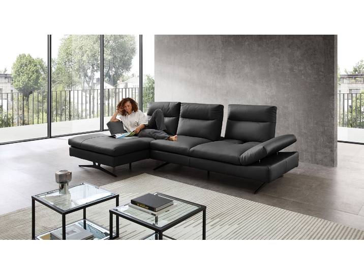 Cuoio Ecksofa Letizia mit manueller Sitztiefenverstellung in