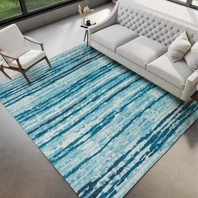 Addison Rugs Indoor/ Outdoor Bravado Abstract Striped Baja Washable Area Rug