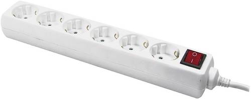 LogiLink LPS202 Steckdosenleiste mit Schalter Weiß Schutzkontakt 1 St.