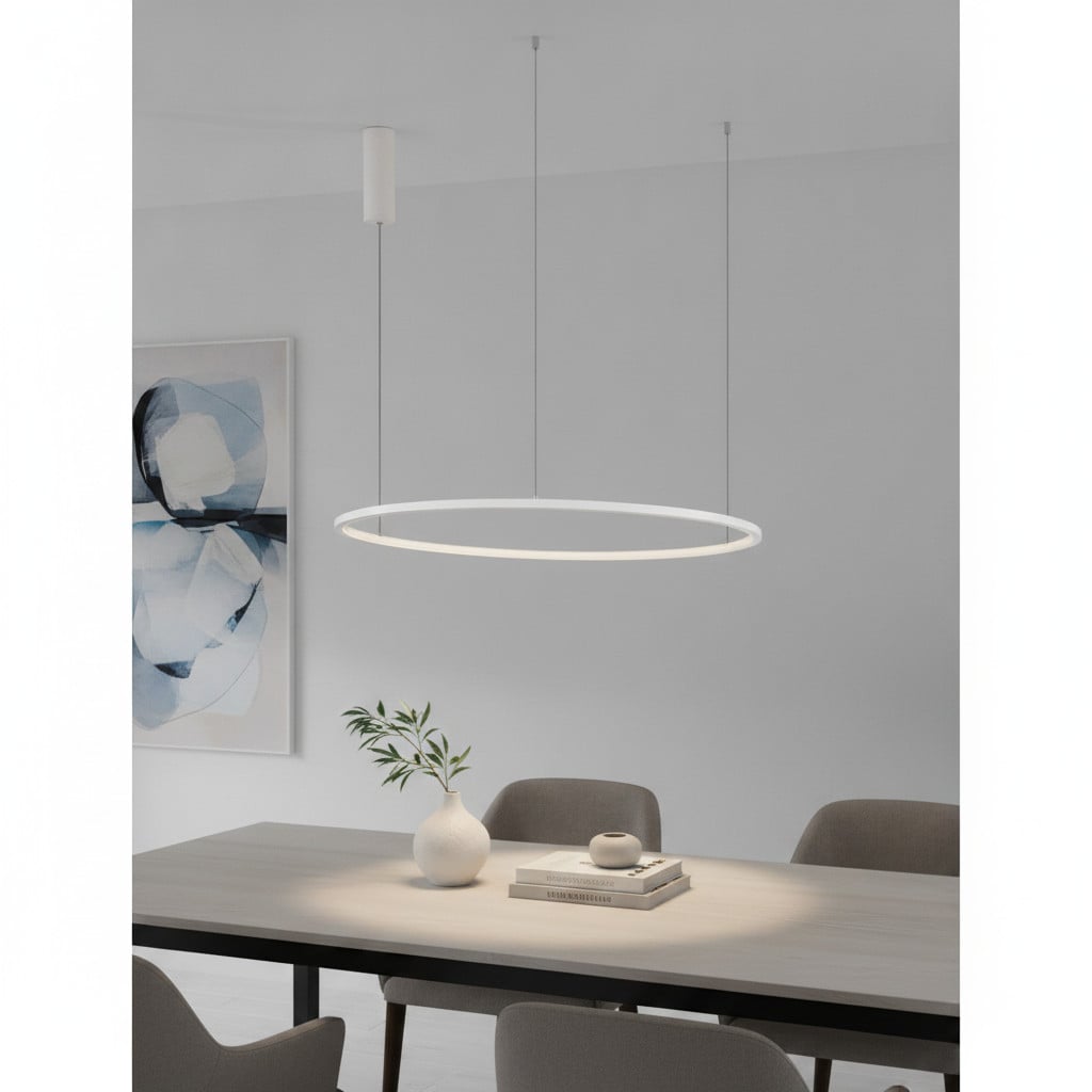 Lyora Ronde hanglamp Tarquin wit Ø 80cm