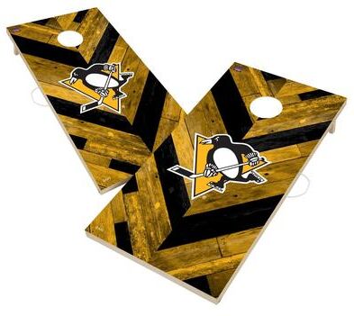 Skip's Garage Pittsburgh Penguins NHL Cornhole Board Set