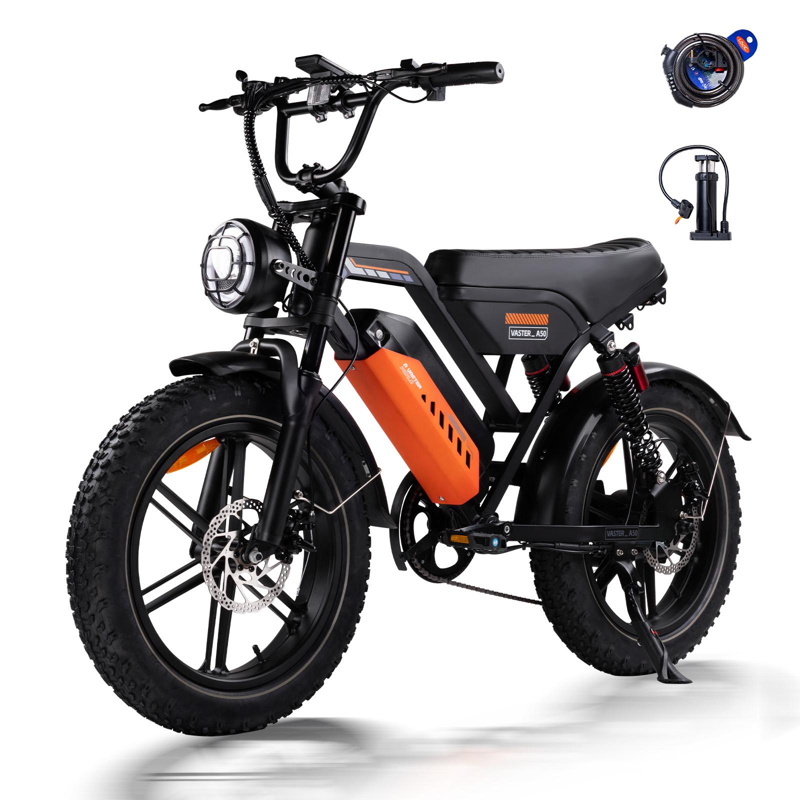 A50 Fatbike-Elektrofahrrad für Erwachsene, 250W, 25 km/h, 48V 15,6Ah, All-Terrain pannensichere Fettreifen, Doppelscheibenbremsen, IP54, max. 150 kg