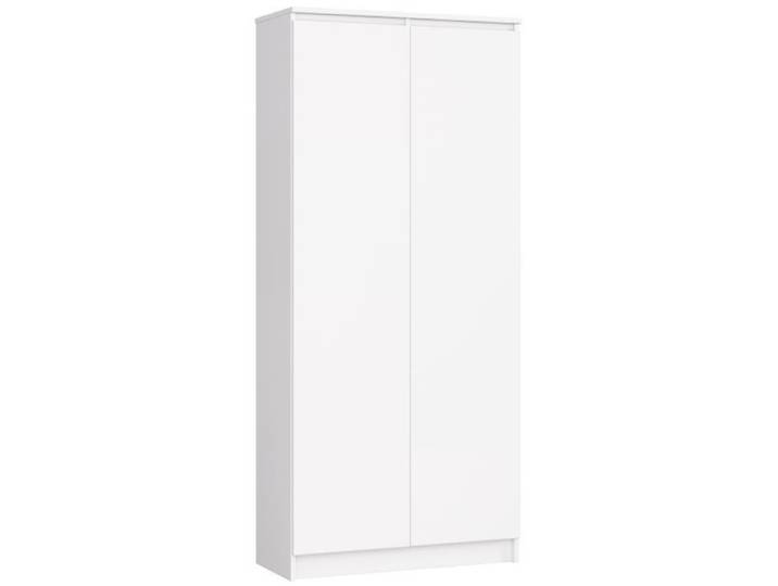 Bibliothèque de bureau Armoire AKORD R80 Blanche 80 cm 2 portes façade Blanche 8 étagères 80x35x180 cm