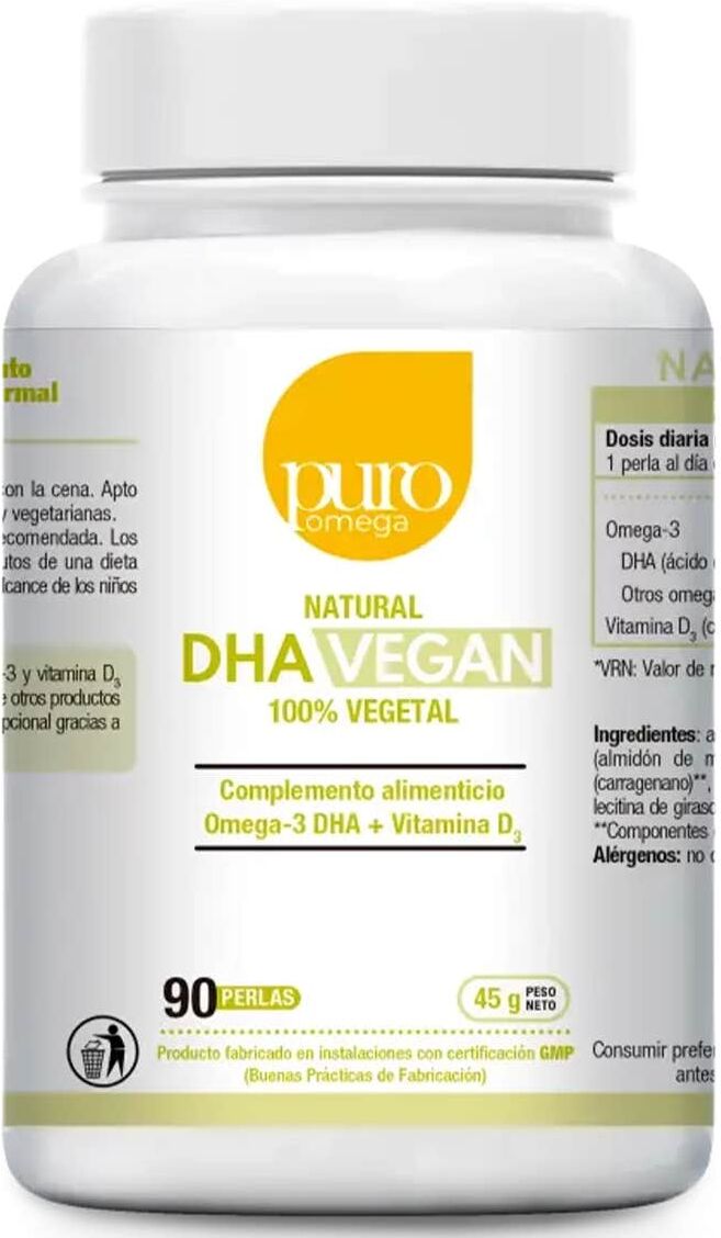 Puro Omega Natural DHA Vegan 90 Perlas