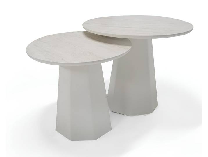 Xlmoebel Couchtisch Runde Holz-Couchtische im modernen Design für stilvolles Wohnen (2-teilig, 2x Couchtische), Hergestellt in Europa