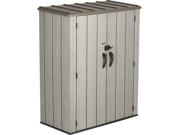 Garten-Geräteschrank LIFETIME, grau, HDPE (High Density Polyethylen), Gerätehäuser, Garten-Geräteschrank