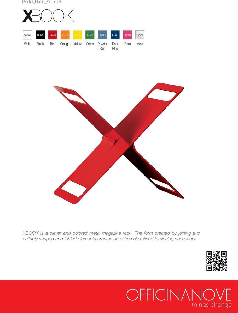 Officinanove X-Book Tijdschriftentafel RAL