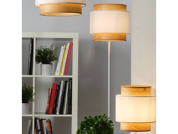 Lampadaire Licia 36 x 170 x 36cm Blanc Coton E27