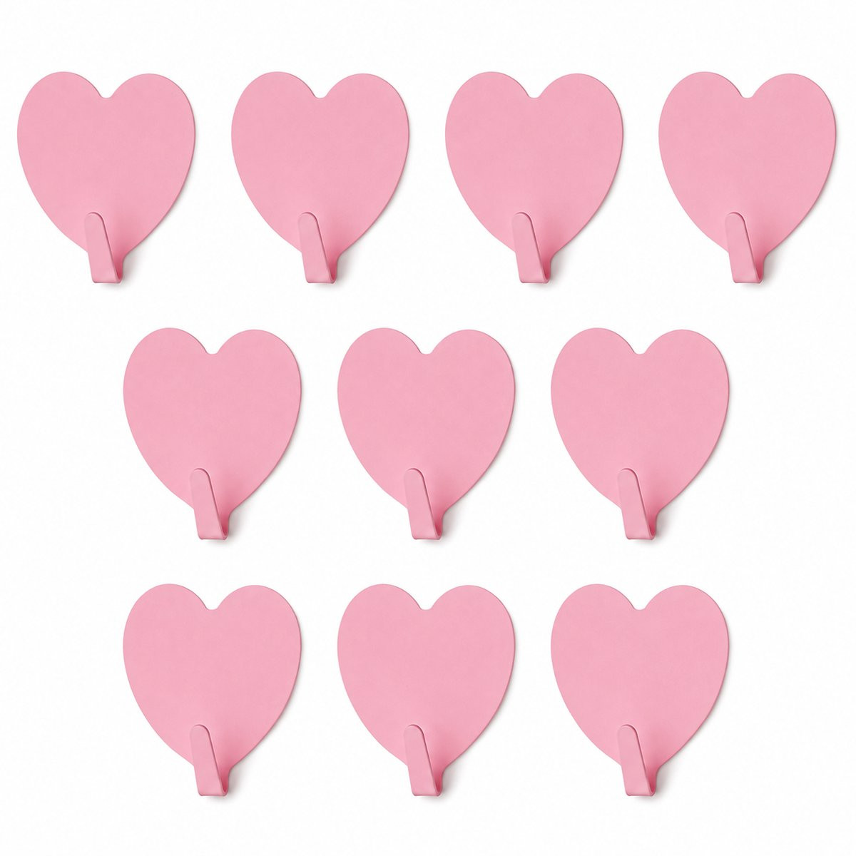 Consumerce® Zelfklevende Hartvormige Ophanghaakjes – 10 stuks – Roze