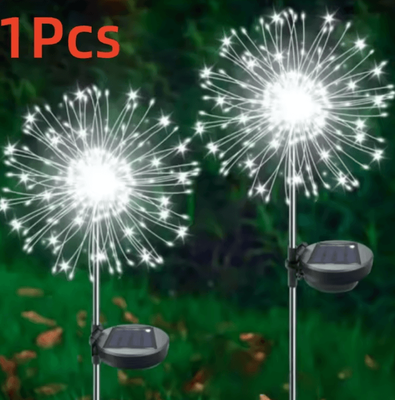 Inspire Curations Solar Firework Garden Light 8 Mode IP65 Outdoor LED Landscape Lamp white 400led