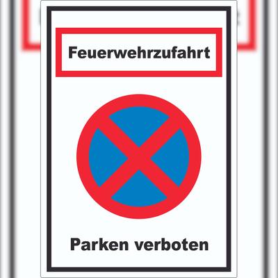 HB-Druck Feuerwehrzufahrt Parken verboten Aufkleber A7 (74x105mm)