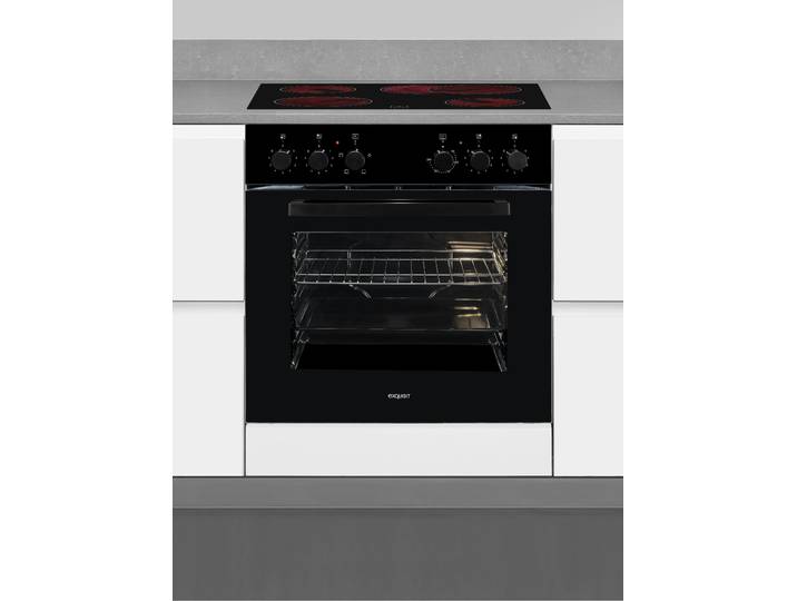 EXQUISIT Elektro-Herd-Set EHE246-020 , Energieeffizienz: A, schwarz, Herdsets, Klassisch Backen und Braten für das alltägliche Kochen, Elektro-Herd-Set