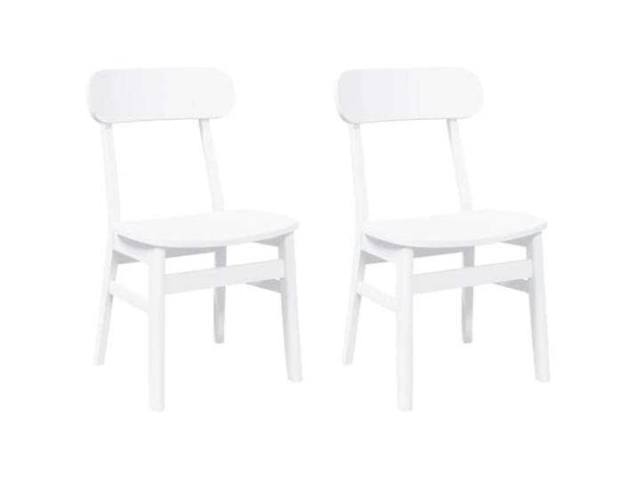 fsahslih Esszimmerstühle 2er Set Weiß Kautschukbaum Massivholz Ergonomische Rückenlehne für bequemes Sitzen im Essbereich und Wohnzimmer bei stabiler Standfestigkeit bis 110 kg.