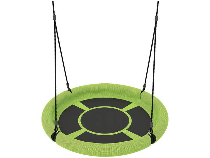 Aiyaplay Kinderschaukel, Grün+Schwarz, Metall, Netzstoff, 98x98 cm, Freizeit & Co, Gartenspielzeug