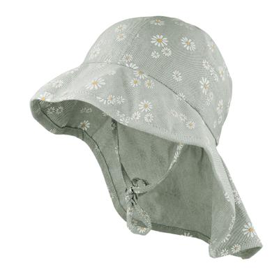 Sonnenhut MAXIMO, Mädchen, Gr. 49, grün (lightjade), Stoff, Baumwollmischung, gemustert, mehrfarbig, Hüte, Sonnenschutz, zum Binden