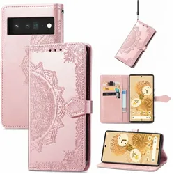 König Design Hülle Handy Schutz für Google Pixel 6 Case Flip Cover Tasche Etuis Bumper Neu (Google Pixel 6), Smartphone Hülle, Gold, Rosa