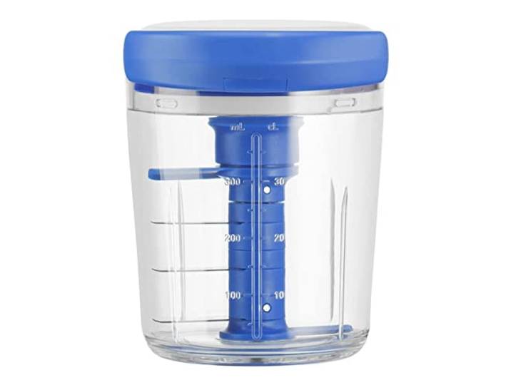 Jamie Oliver by Tefal Chop & Shaker 450 ml\, Rapide\, Lames en acier inoxydable\, Couvercle étanche\, Graduations intérieures\, Légumes\, Oignons\, Herbes\, Noix\, Vinaigrettes\, Sauces\, Marinades K1644344