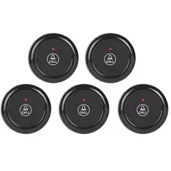 Set mit 5 Rufknöpfen für Restaurants / Piepser / Pager mit 1 Taste, 80 m Reichweite.
