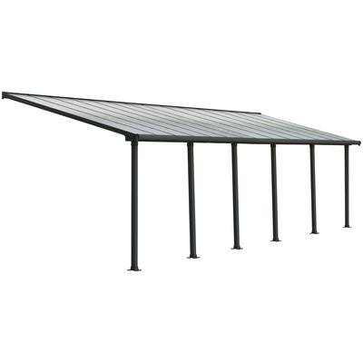 Terrassendach PALRAM - CANOPIA "Olympia 3x8.5", grau, B:860cm T:295cm, Aluminium, Polycarbonat (PC), Terrassenüberdachungen, BxT: 860x295 cm