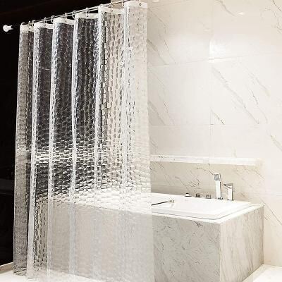 LightInthebox EVA Clear Shower Curtain Liner, Water Repellent Shower Curtain for Bathroom Shower Stall, Water Cube, 72x72 Inches